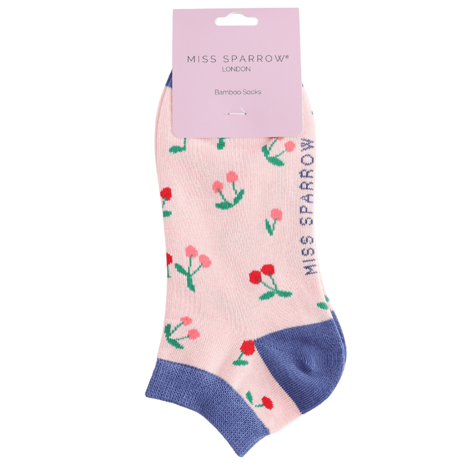 Miss Sparrow Mini Cherries Trainer Socks - Simply Rye