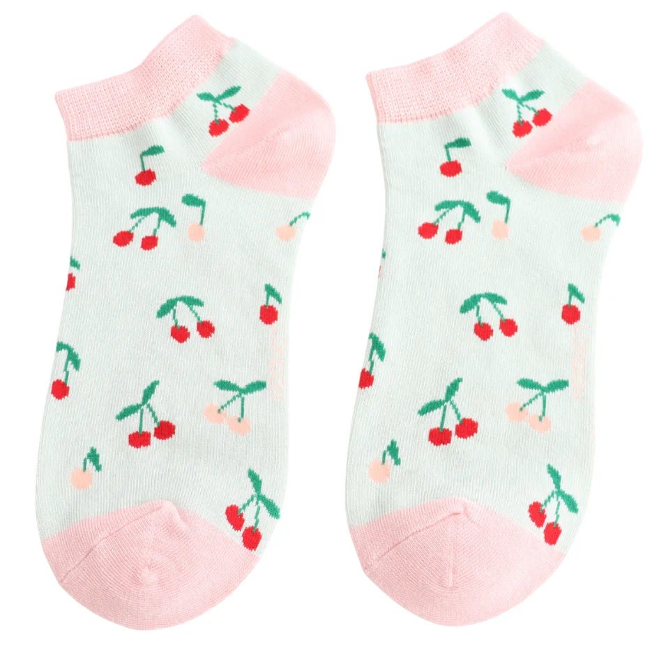 Miss Sparrow Mini Cherries Trainer Socks - Simply Rye