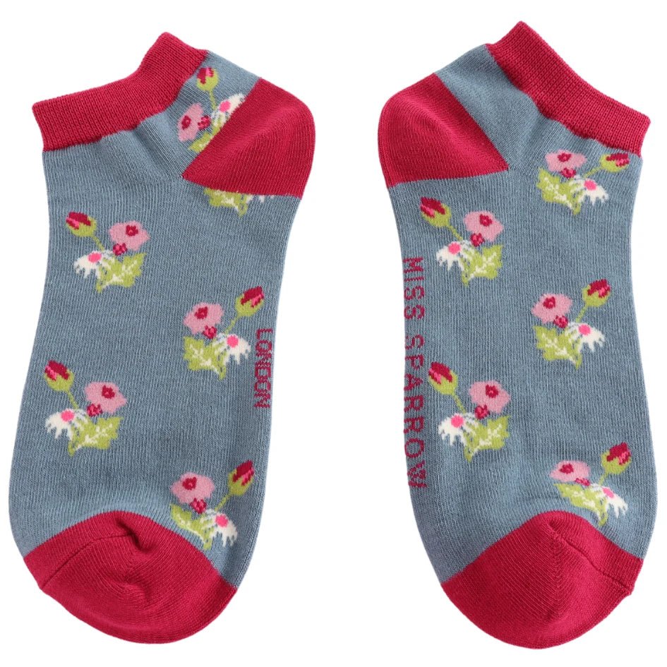 Miss Sparrow Mini Floral Trainer Socks - Simply Rye