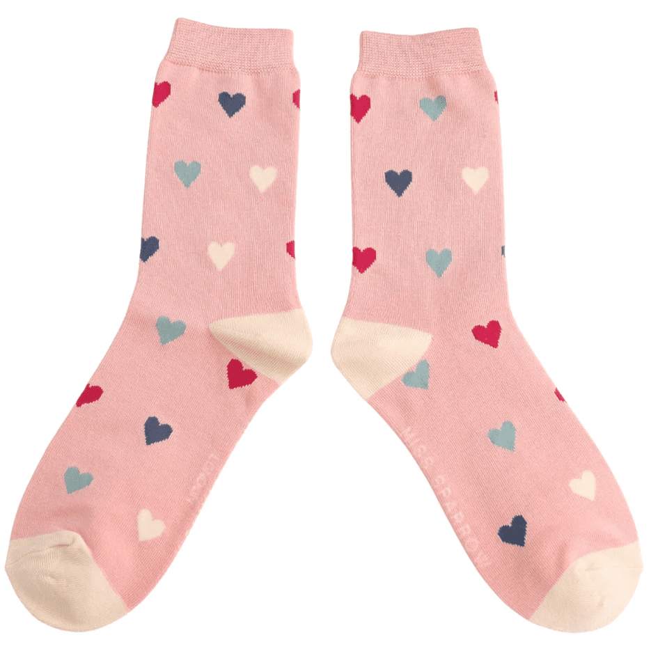 Miss Sparrow Multi Hearts Socks - Simply Rye