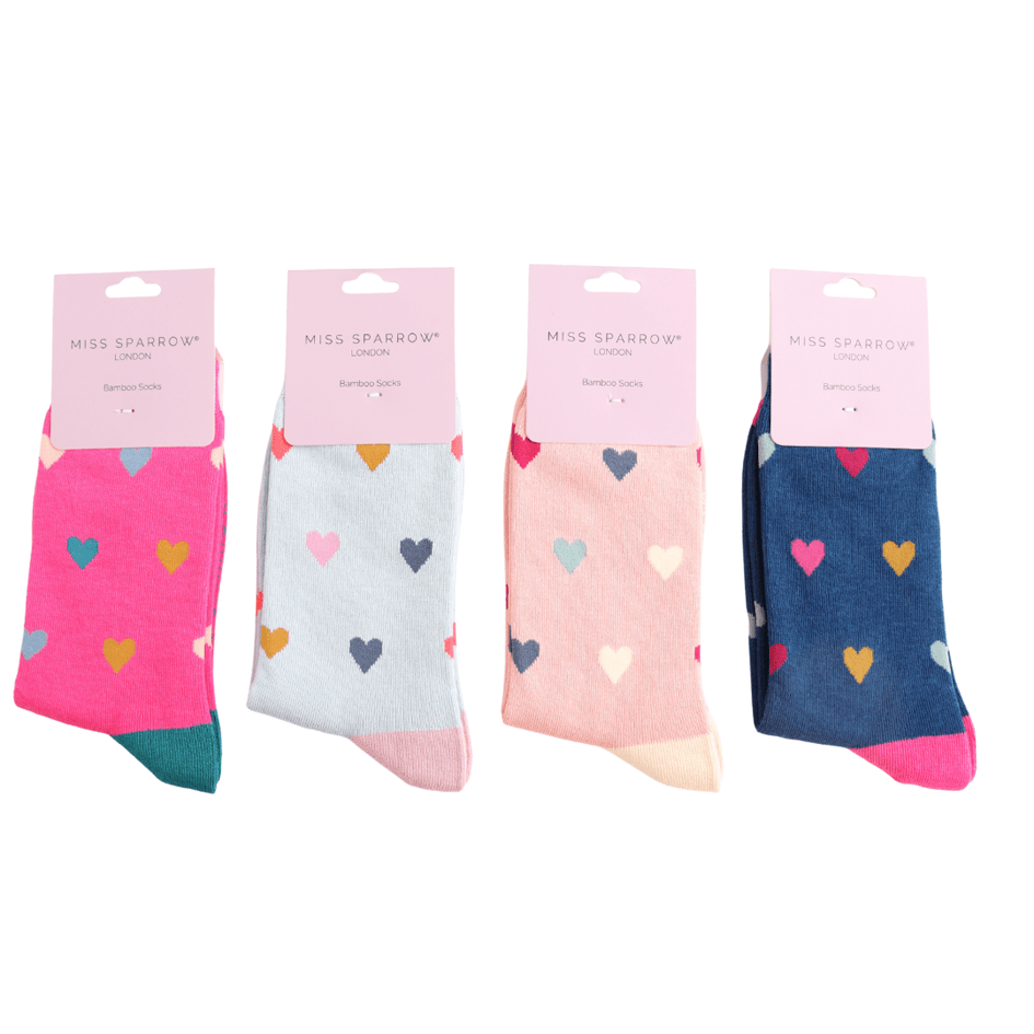 Miss Sparrow Multi Hearts Socks - Simply Rye