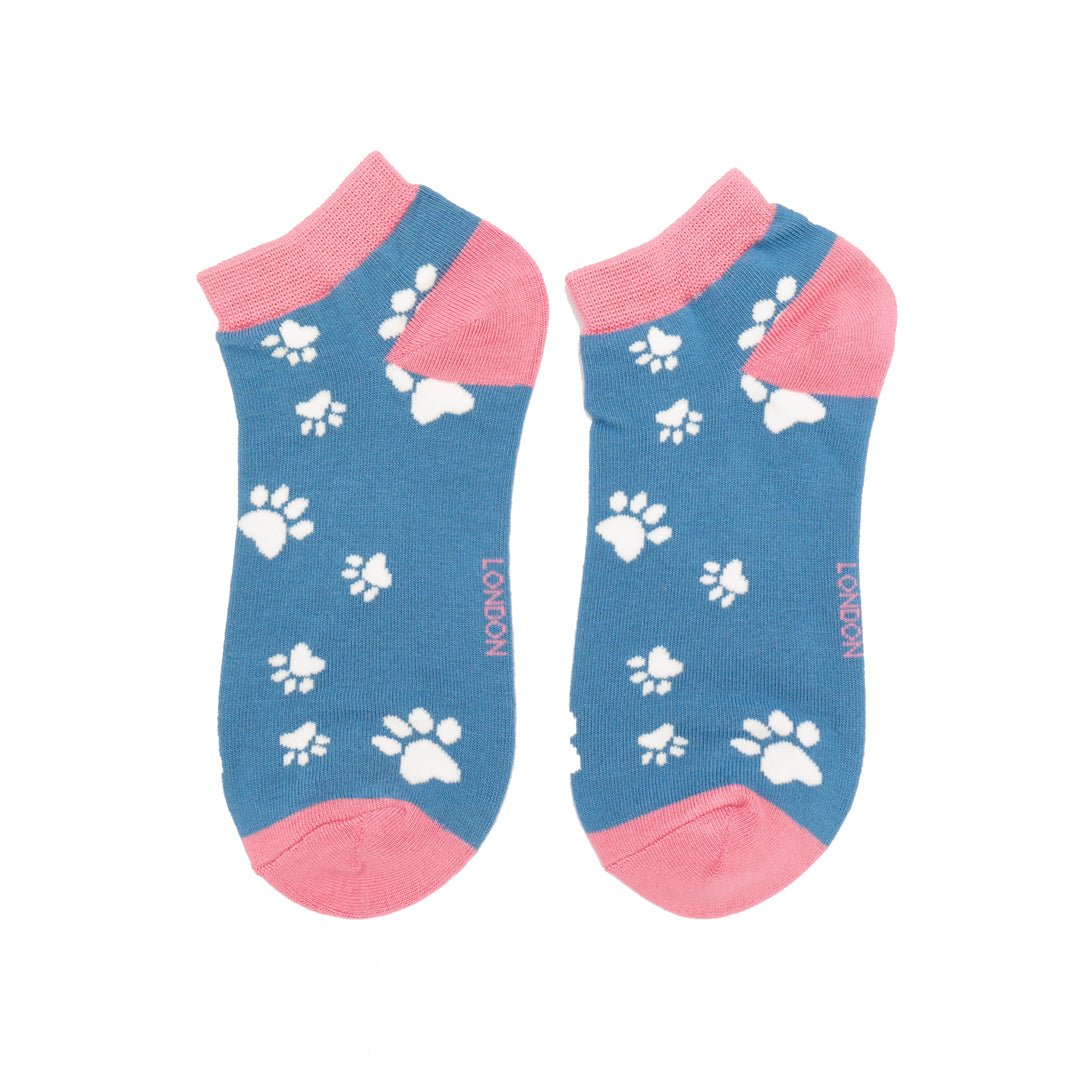 Miss Sparrow Paw Prints Trainer Socks - Simply Rye