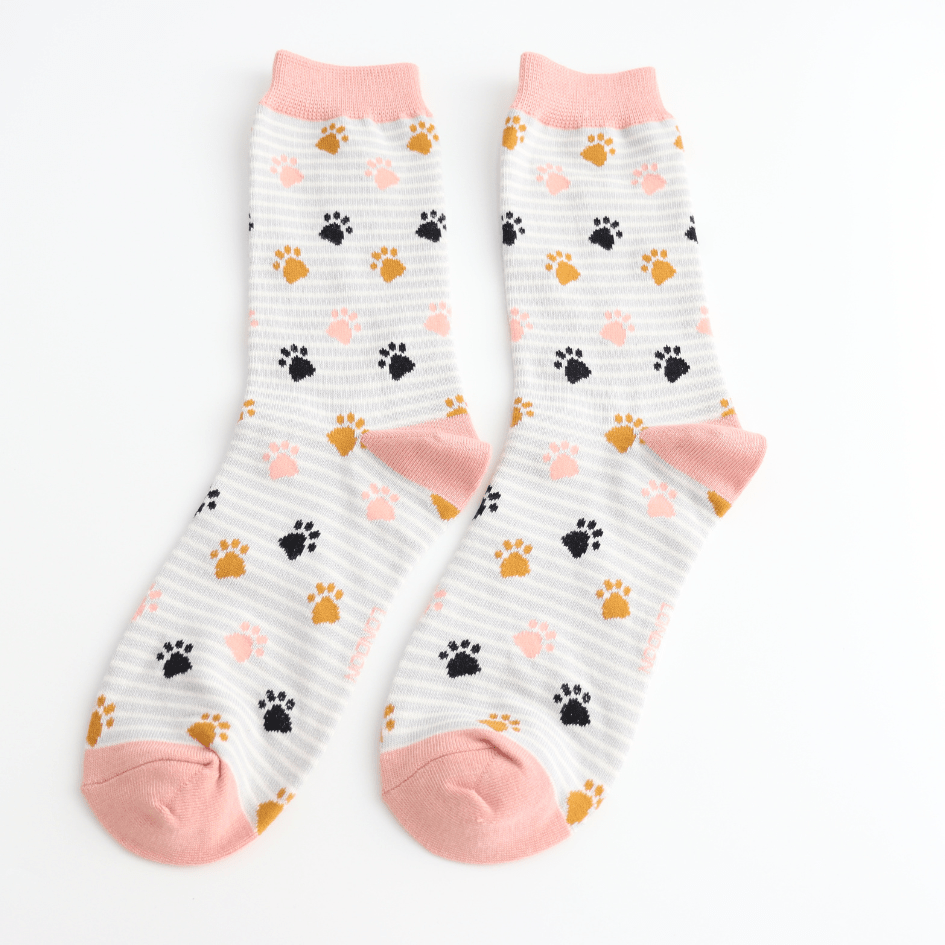 Miss Sparrow Paws & Stripes Socks - Simply Rye
