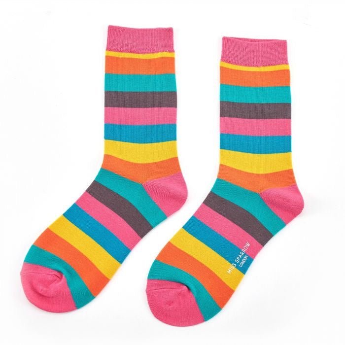 Miss Sparrow Rainbow Stripes Socks - Simply Rye