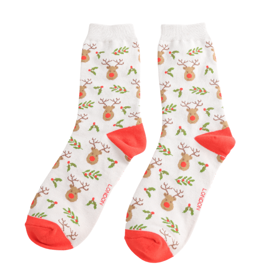 Miss Sparrow Reindeer & Holly Socks - Simply Rye