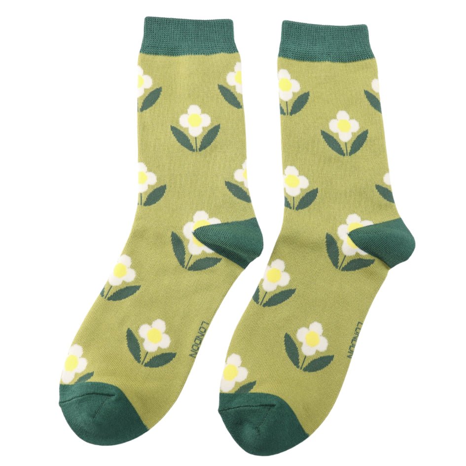 Miss Sparrow Retro Daisies Socks - Simply Rye