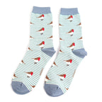 Miss Sparrow Robins on Stripes Socks - Simply Rye