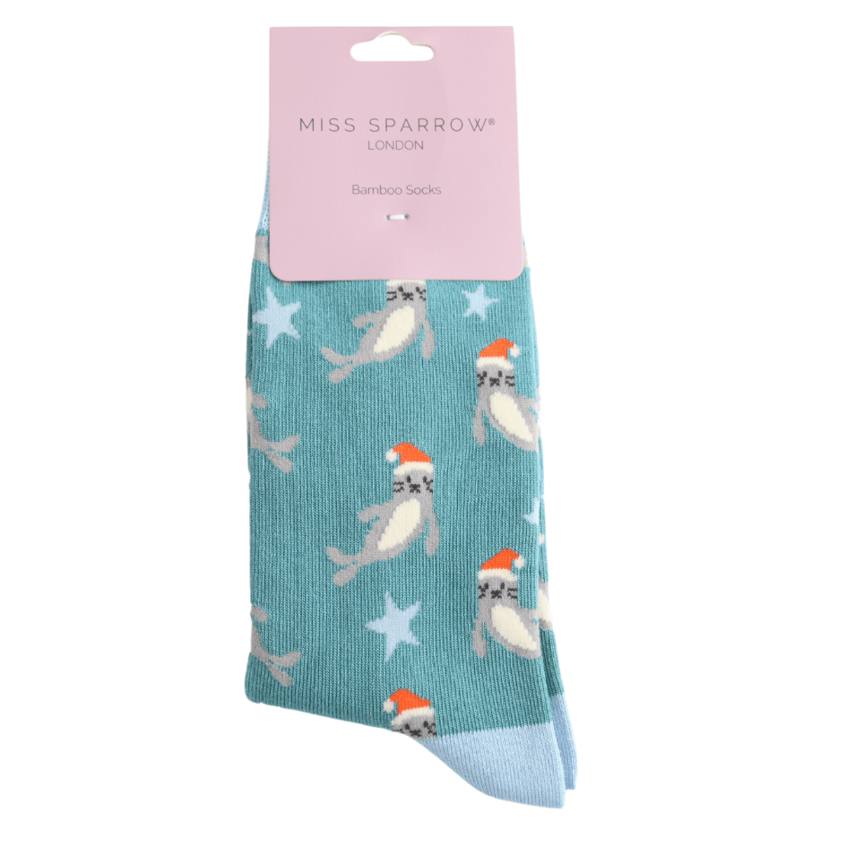 Miss Sparrow Santa Seals Socks - Simply Rye