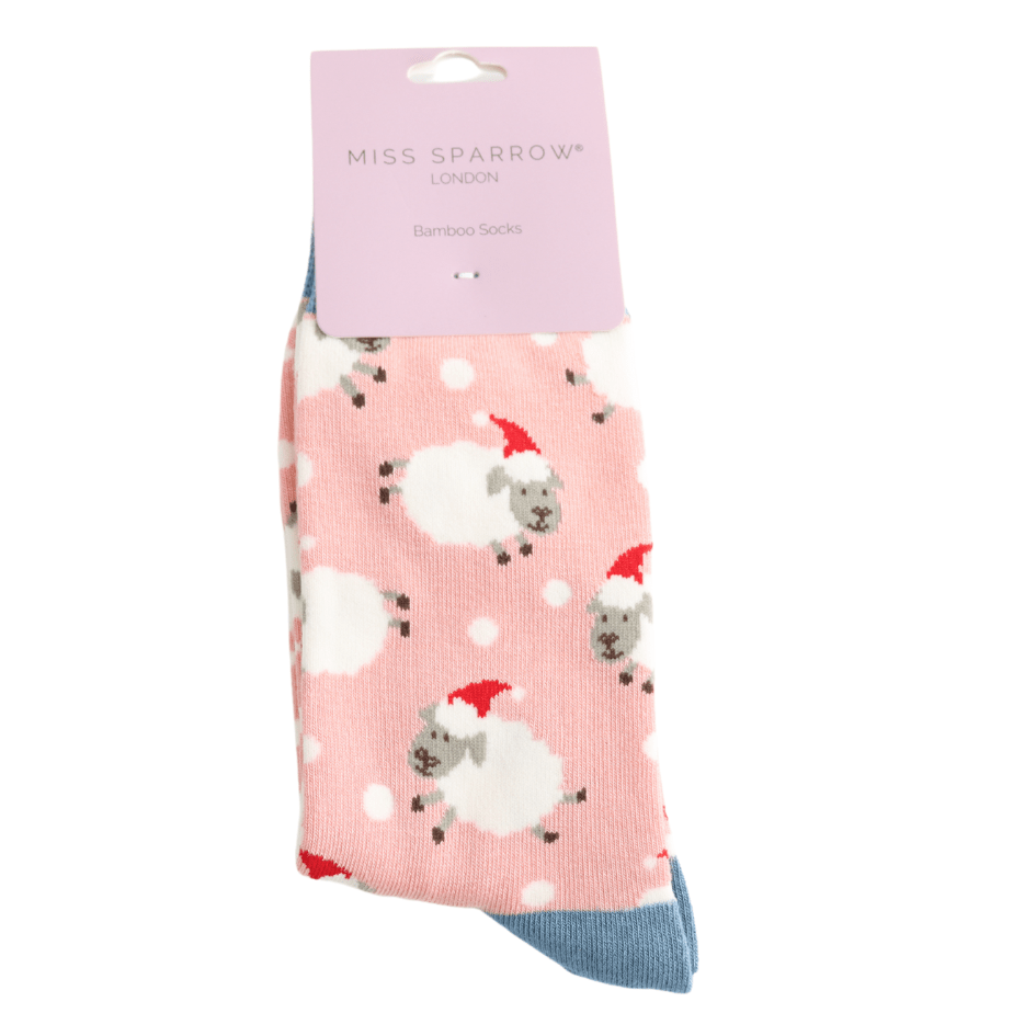 Miss Sparrow Santa Sheep Socks - Simply Rye