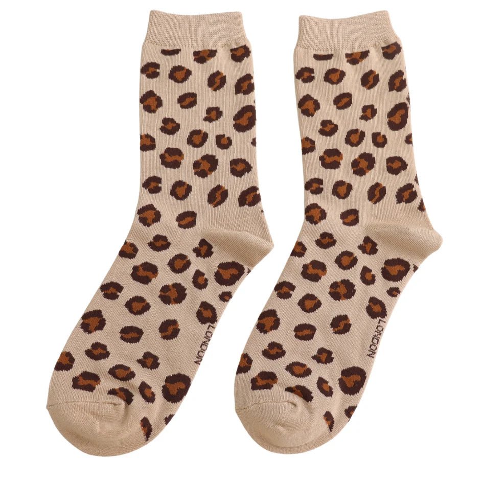 Miss Sparrow Simply Leopard Socks - Simply Rye