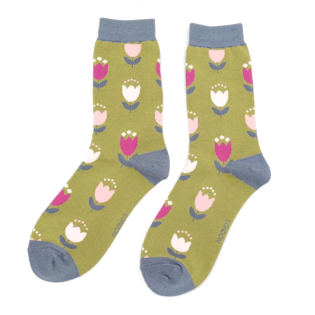 Miss Sparrow Tulips Socks - Simply Rye