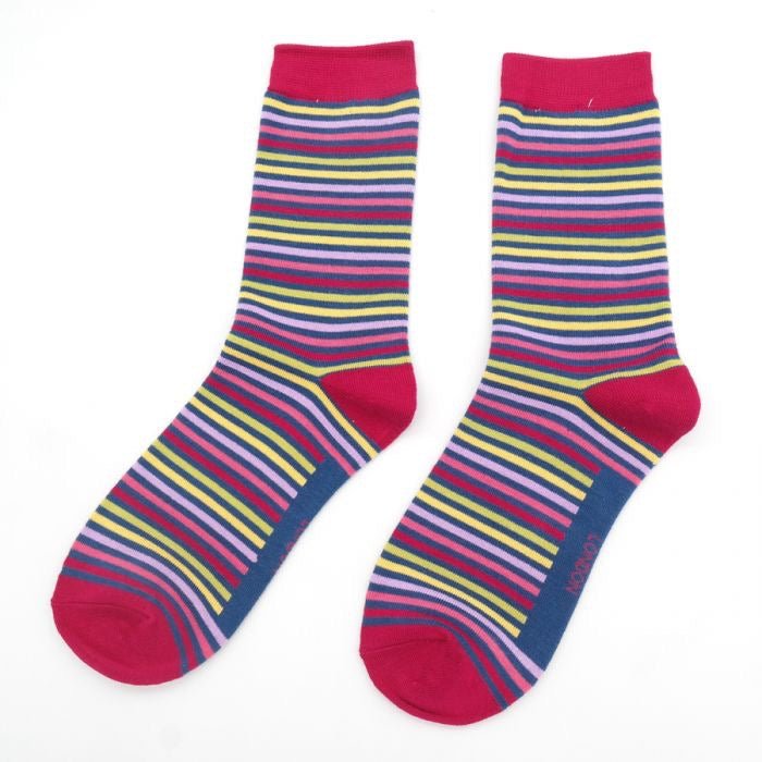 Miss Sparrow Vibrant Stripes Socks - Simply Rye