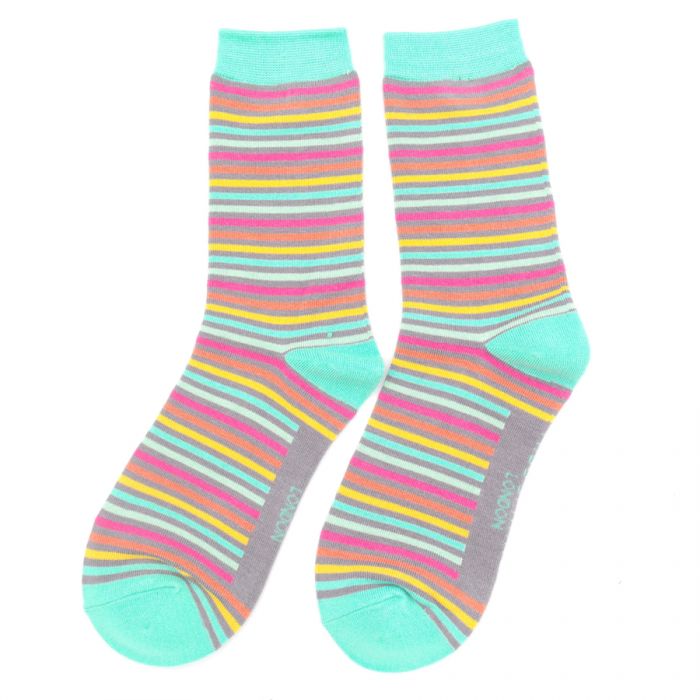Miss Sparrow Vibrant Stripes Socks - Simply Rye