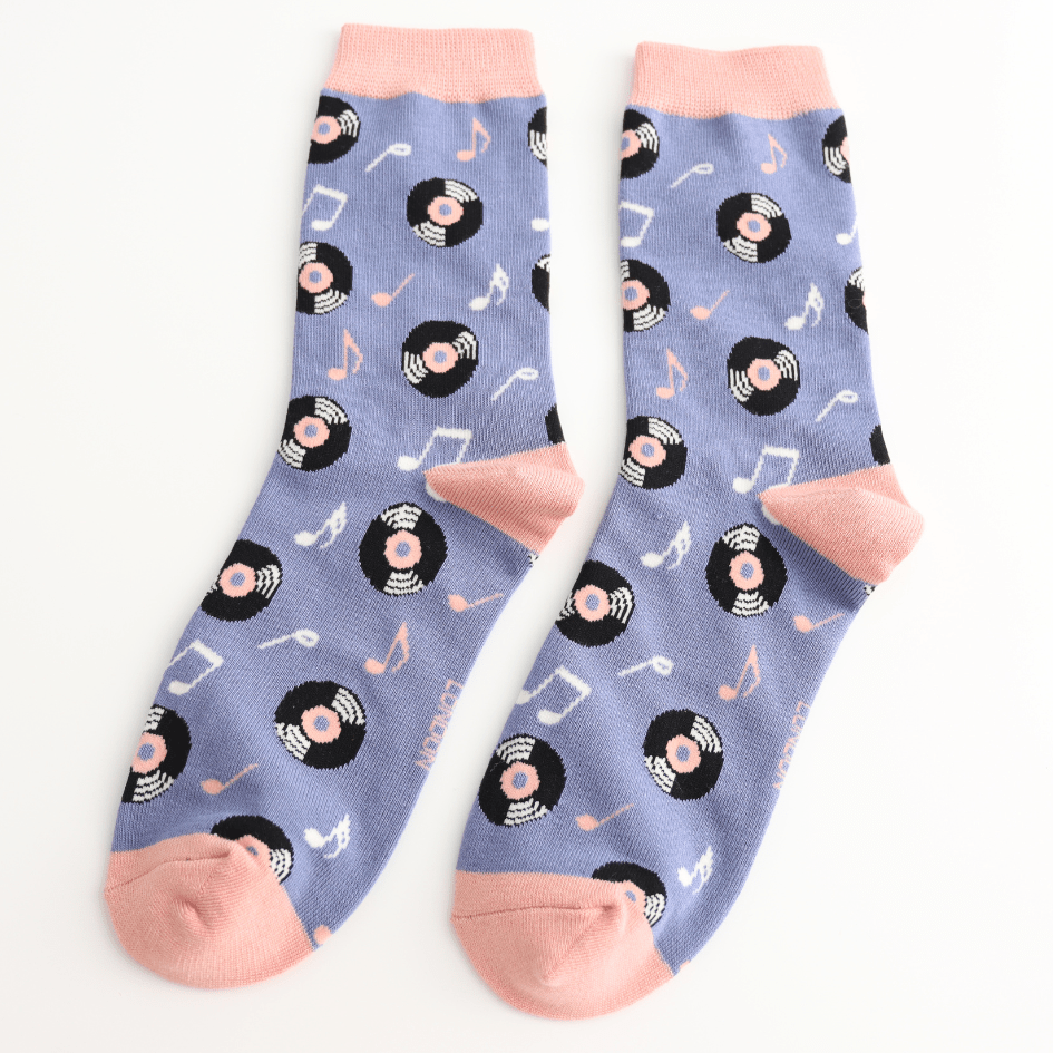 Miss Sparrow Vinyl Music Socks - Simply Rye