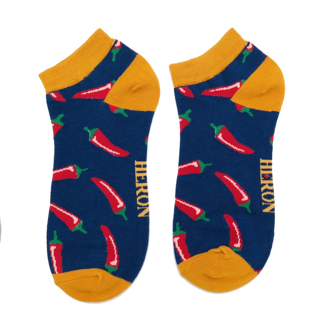 Mr Heron Chillis Trainer Socks - Simply Rye
