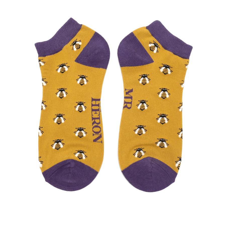 Mr Heron Honey Bees Trainer Socks - Simply Rye