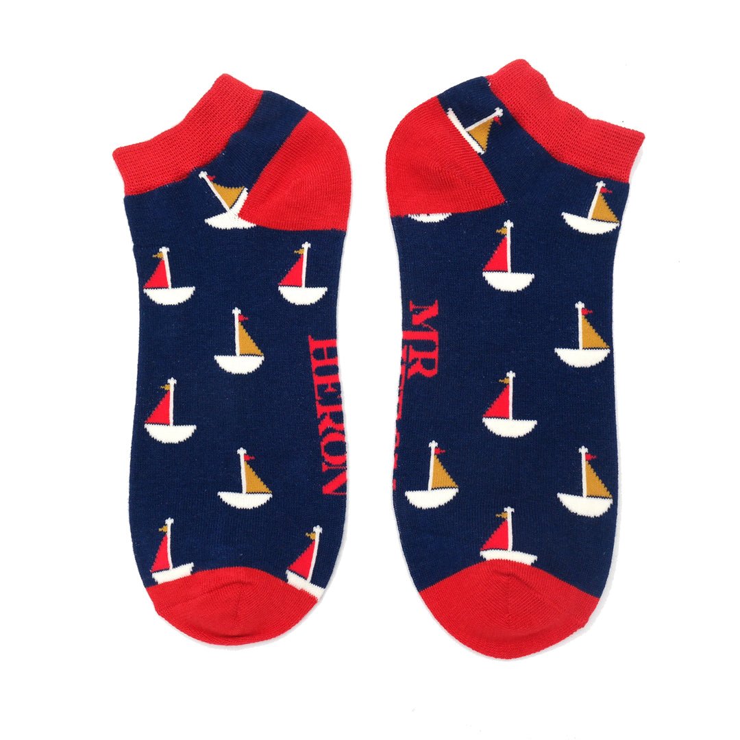 Mr Heron Little Boats Trainer Socks - Simply Rye