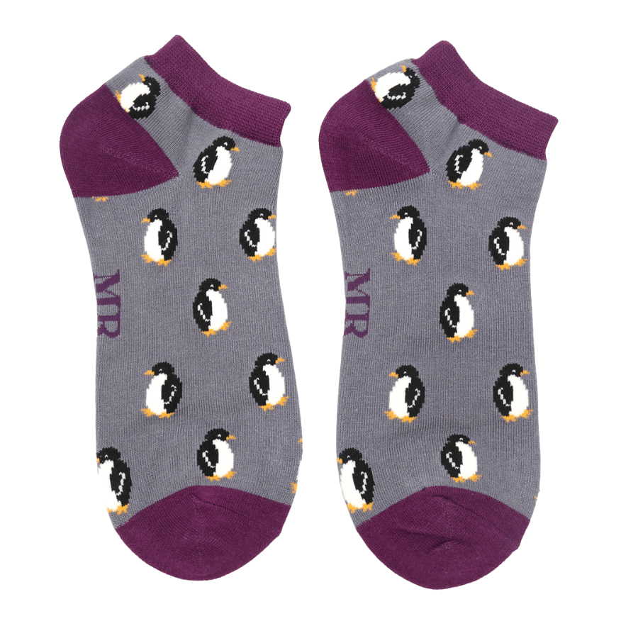 Mr Heron Little Penguins Trainer Socks - Simply Rye