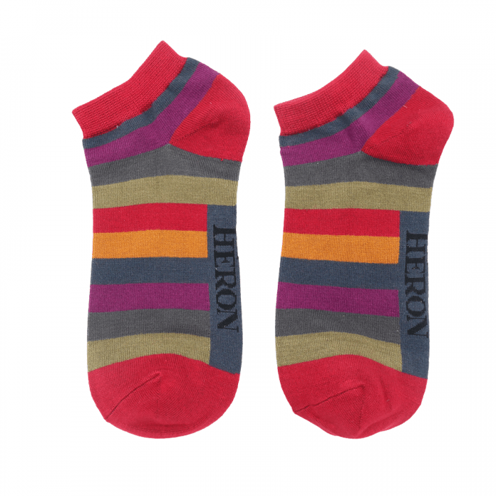 Mr Heron Stripe Trainer Socks - Simply Rye