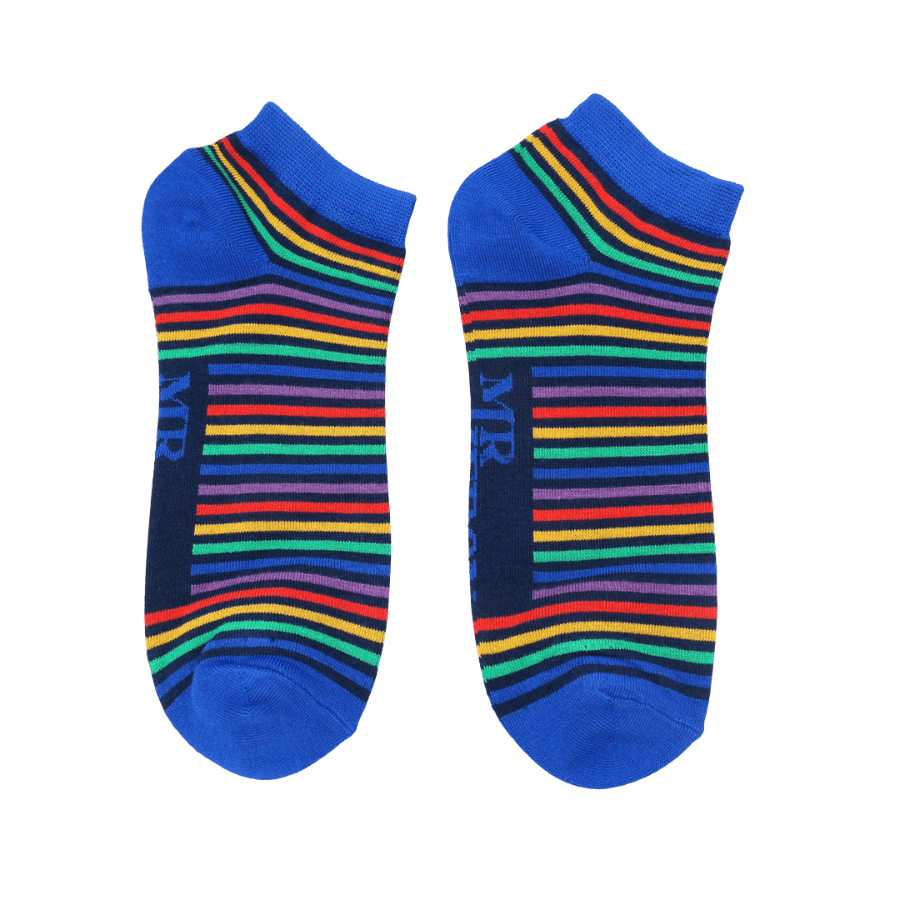 Mr Heron Vibrant Stripes Trainer Socks - Simply Rye