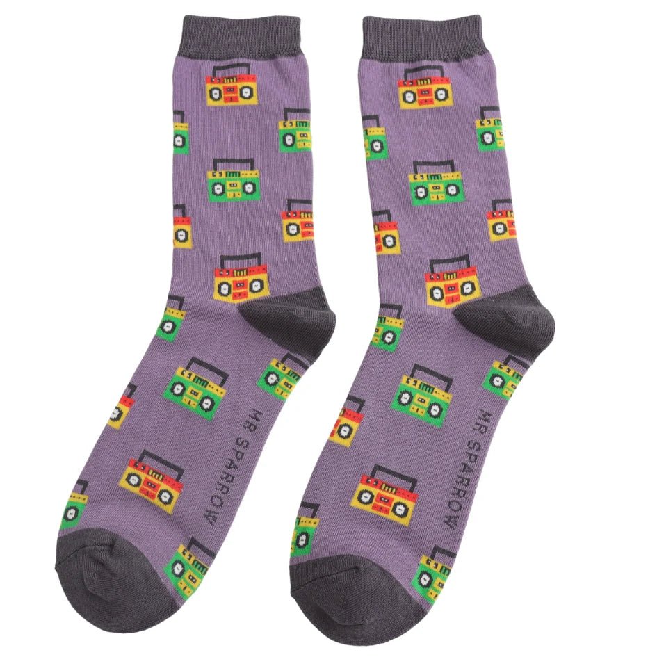 Mr Sparrow Boom Boxes Socks - Simply Rye