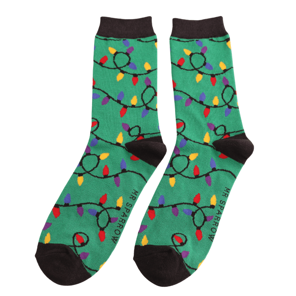 Mr Sparrow Christmas Lights Socks - Simply Rye