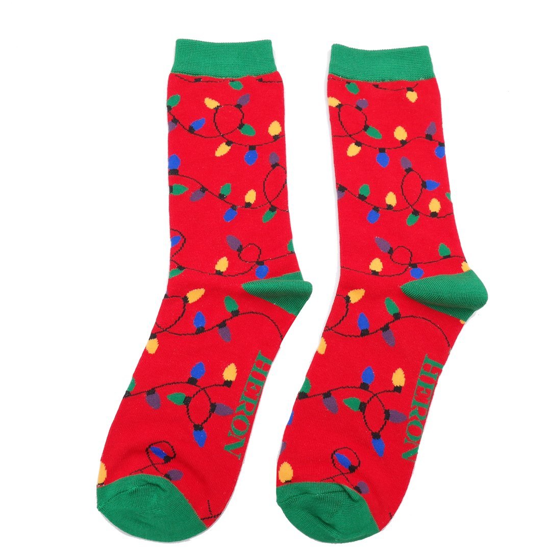 Mr Sparrow Christmas Lights Socks - Simply Rye
