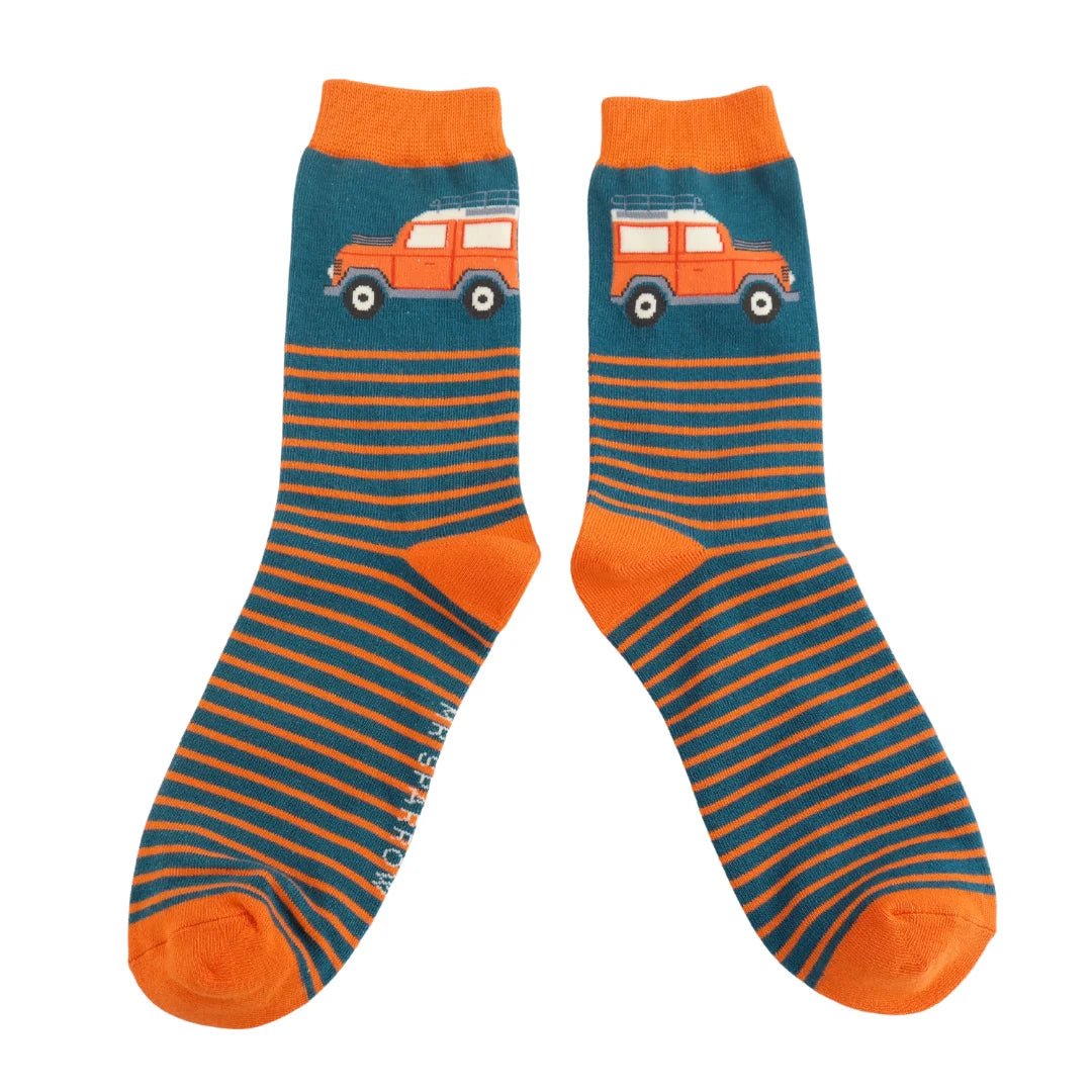 Mr Sparrow Jeep & Stripes Socks - Simply Rye