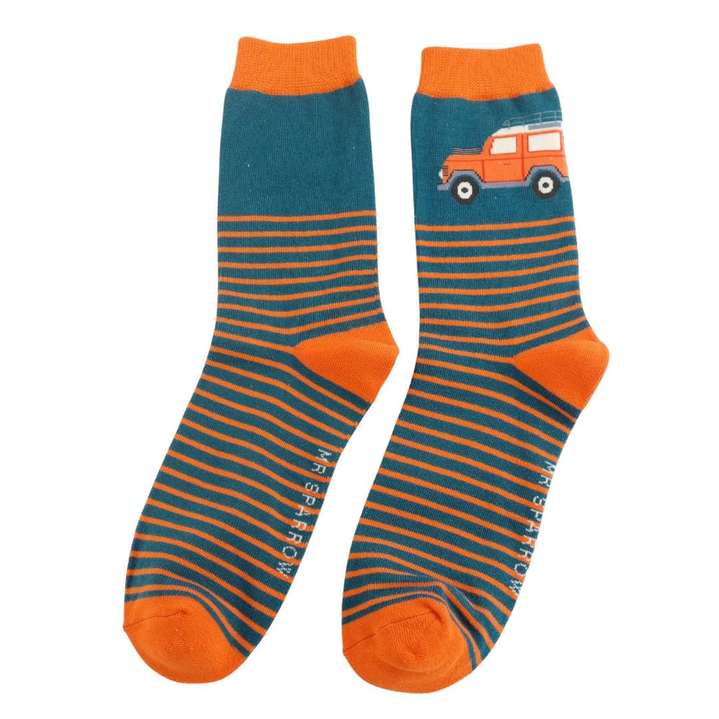 Mr Sparrow Jeep & Stripes Socks - Simply Rye