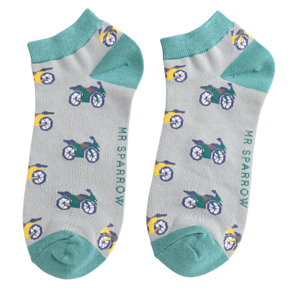 Mr Sparrow Motorbikes Trainer Socks - Simply Rye
