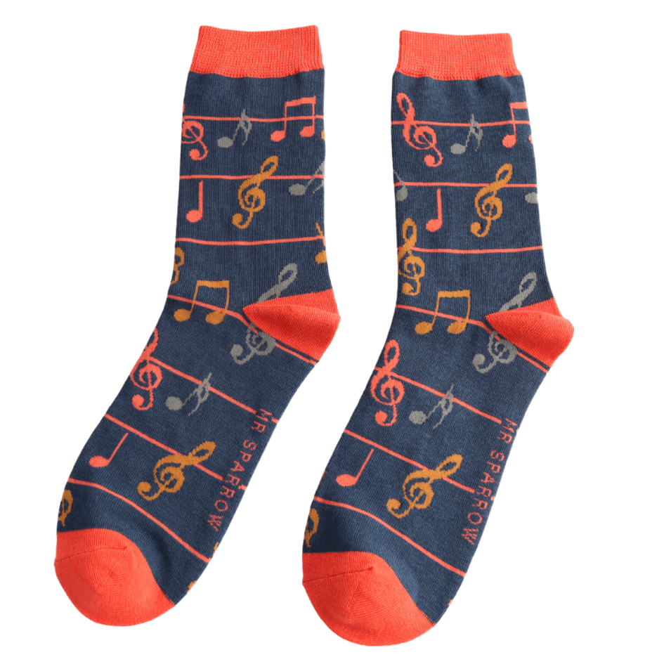 Mr Sparrow Music Notes Socks - Simply Rye
