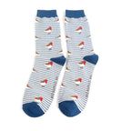 Mr Sparrow Robins on Stripes Socks - Simply Rye