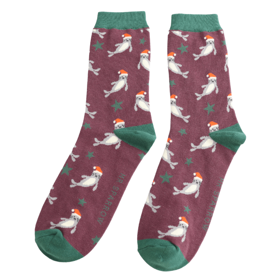 Mr Sparrow Santa Seals Socks - Simply Rye
