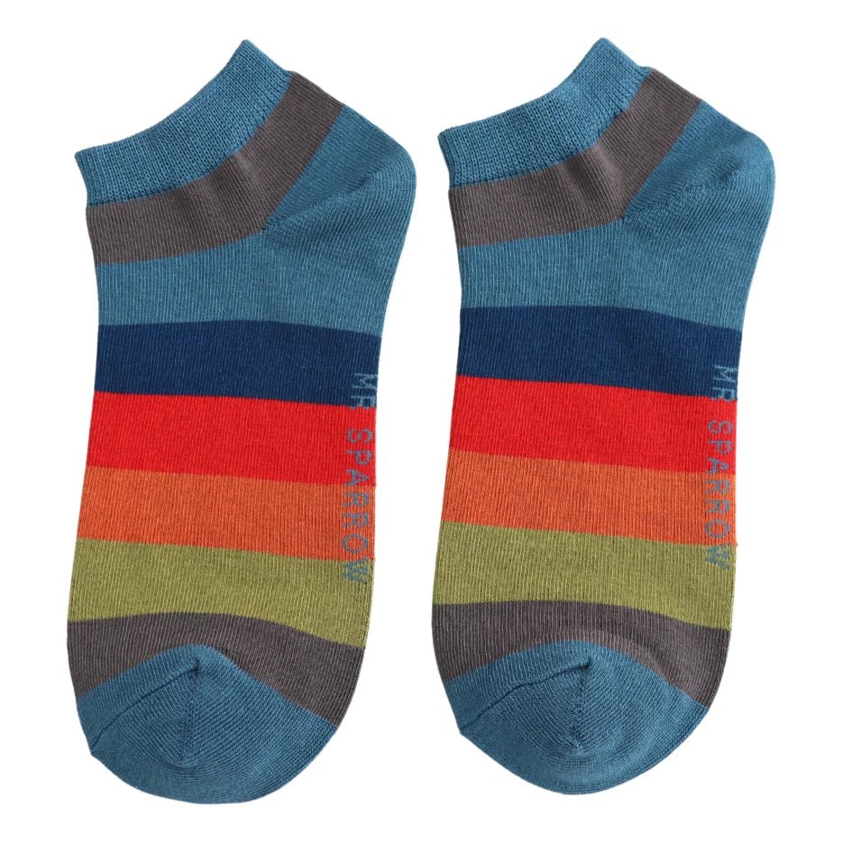 Mr Sparrow Wide Stripes Trainer Socks - Simply Rye