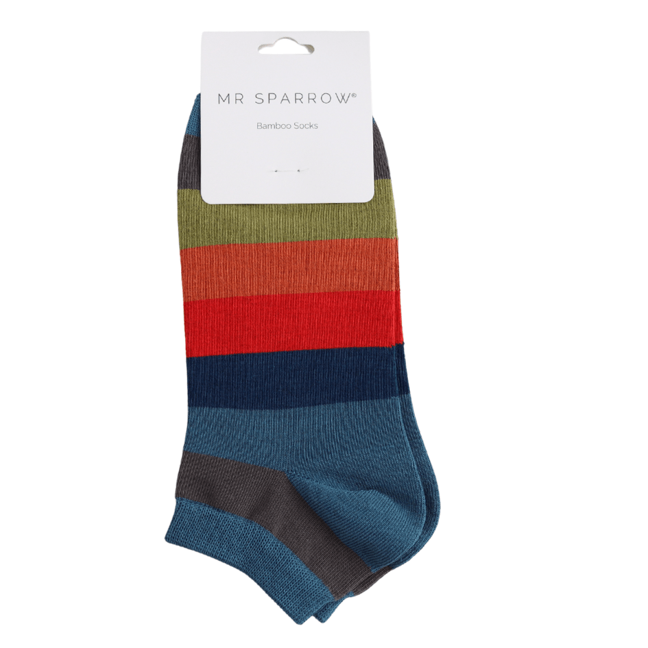 Mr Sparrow Wide Stripes Trainer Socks - Simply Rye