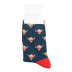 Mr Sparrow Xmas Highland Cows Socks - Simply Rye