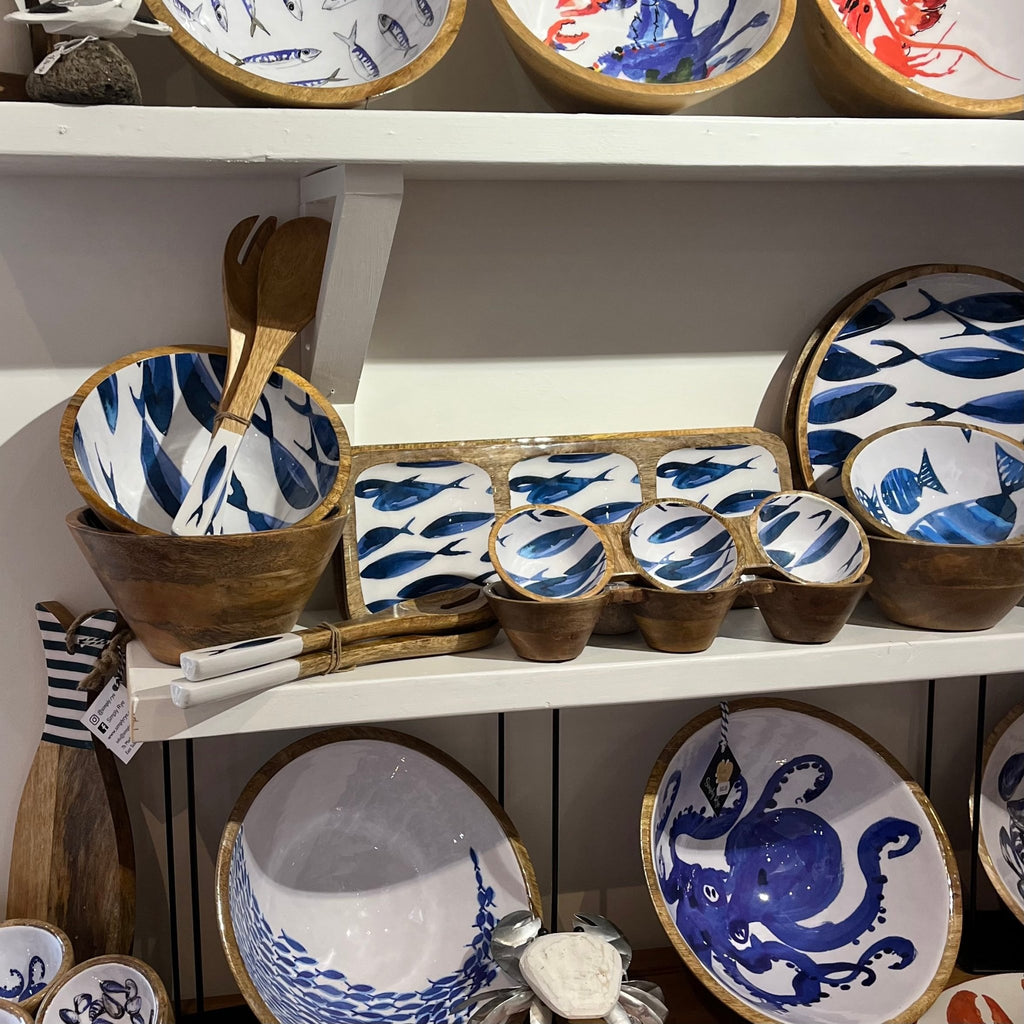 Ocean Fish Three Squares Tray - Simply Rye