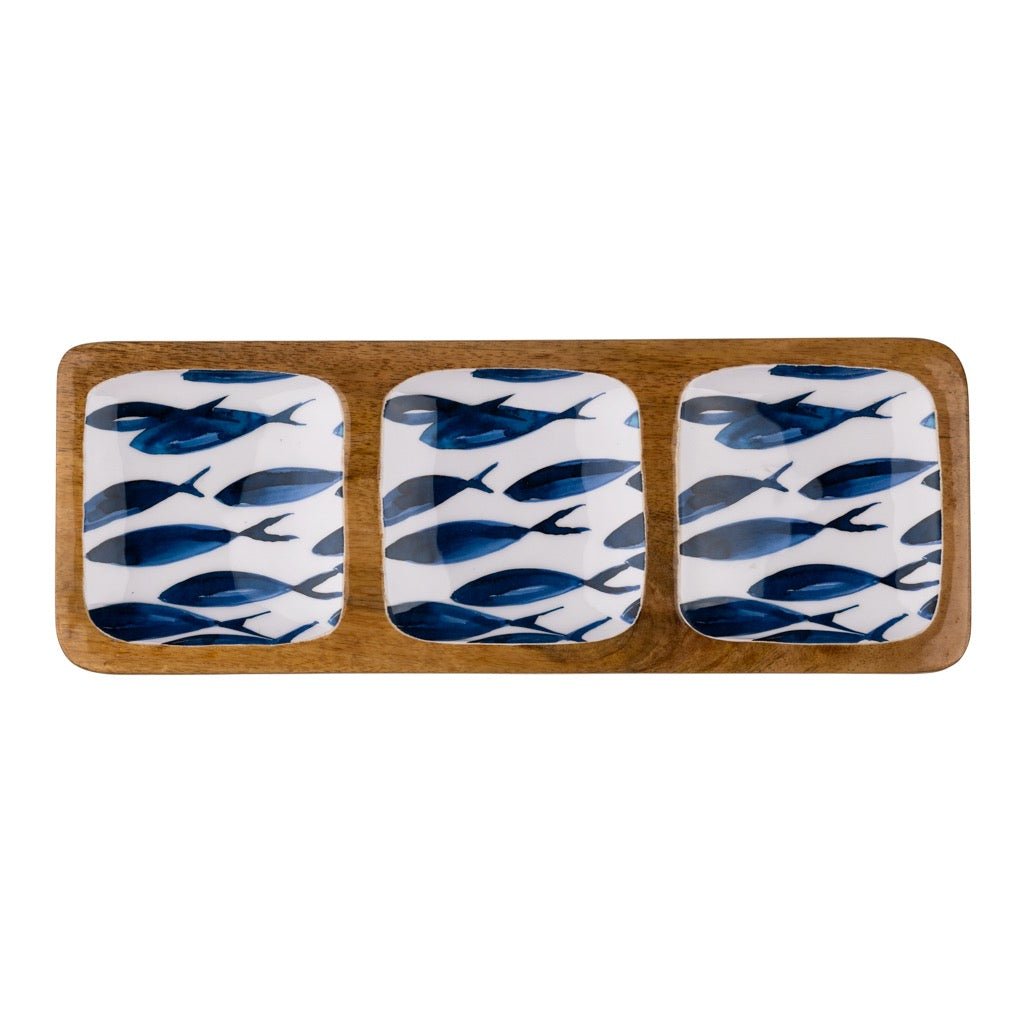 Ocean Fish Three Squares Tray - Simply Rye