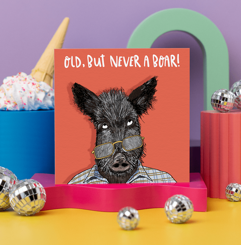‘Old But Never a Boar’ Card - Simply Rye