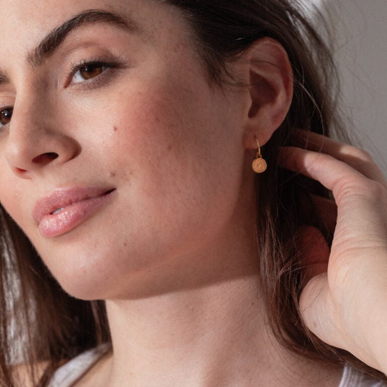 One & Eight Antique Coin Earrings - Gold - Simply Rye