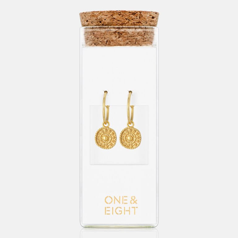 One & Eight Antique Coin Earrings - Gold - Simply Rye