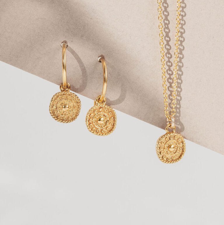 One & Eight Antique Coin Necklace - Gold - Simply Rye