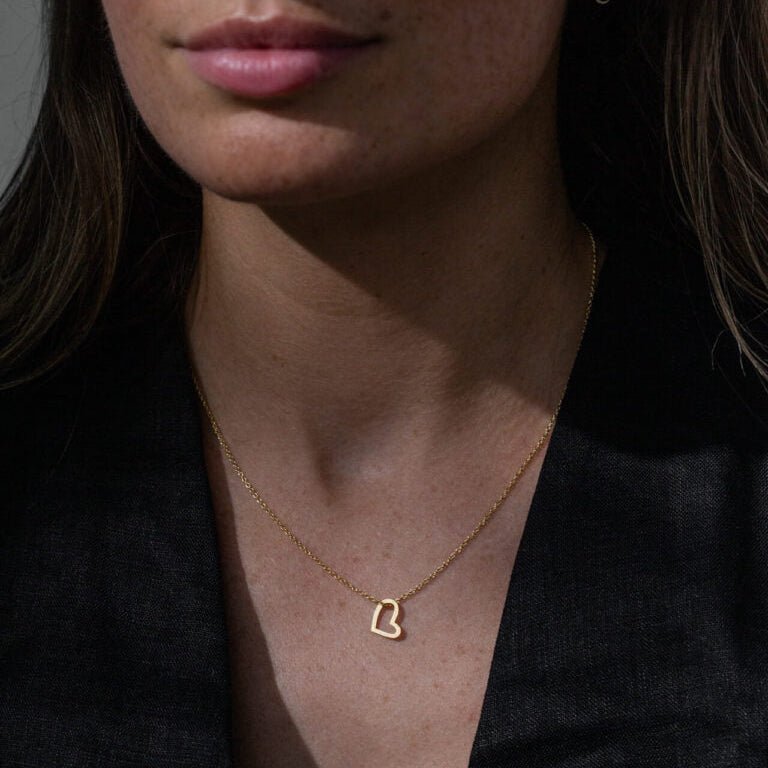 One & Eight Cupid Heart Necklace - Gold - Simply Rye