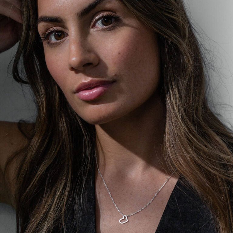 One & Eight Cupid Heart Necklace - Silver - Simply Rye