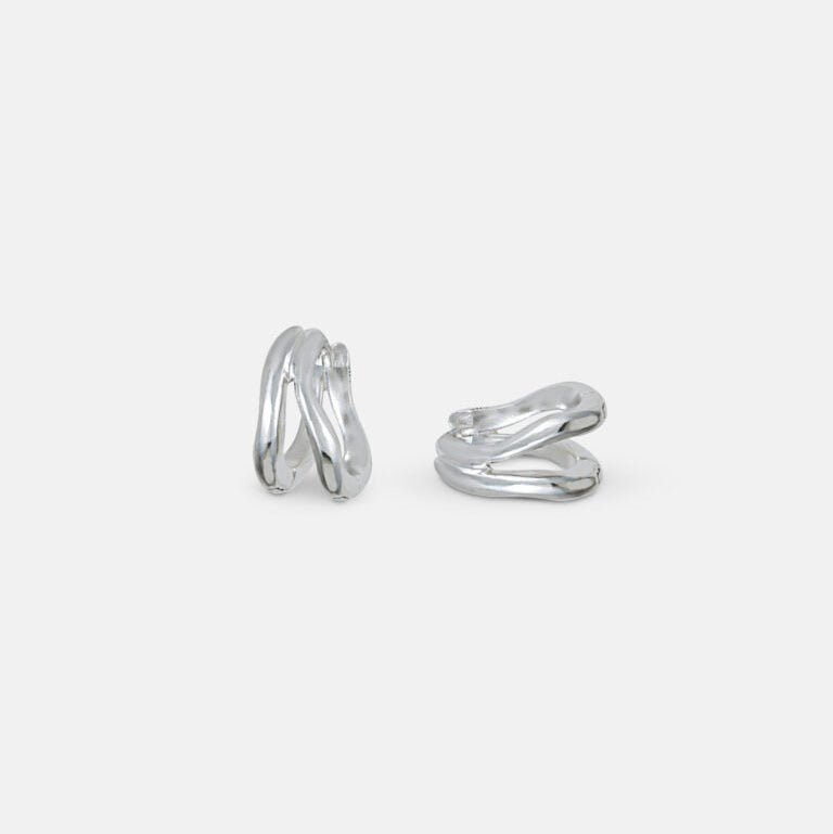 One & Eight Duo Huggies Earrings - Silver - Simply Rye