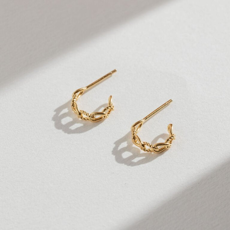 One & Eight Link Hoop Earrings - Gold - Simply Rye