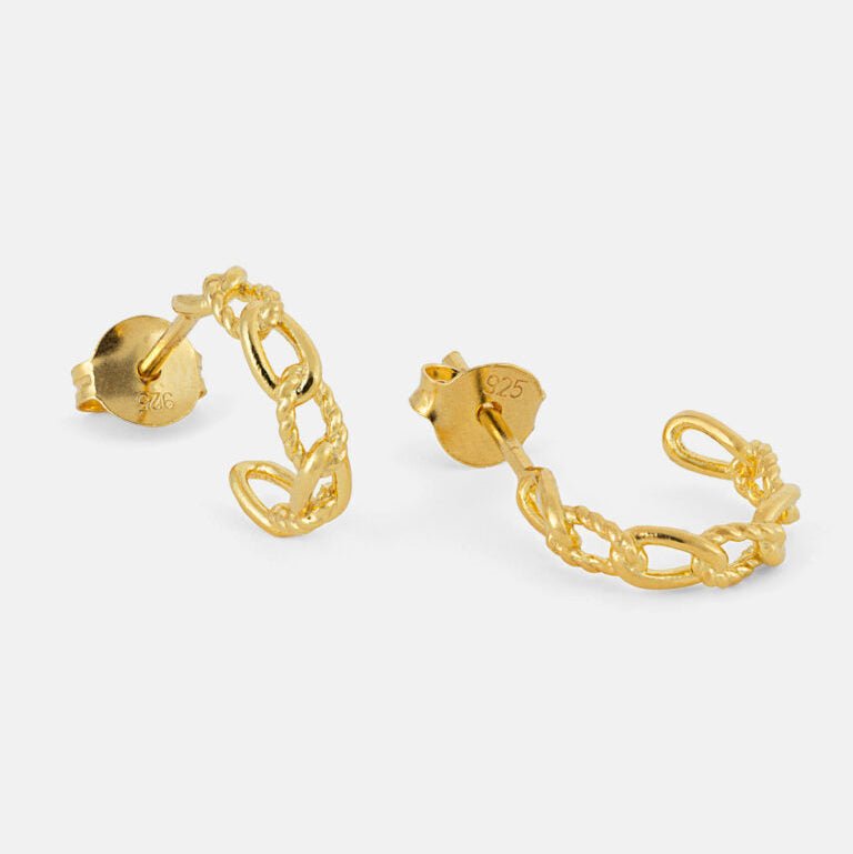 One & Eight Link Hoop Earrings - Gold - Simply Rye