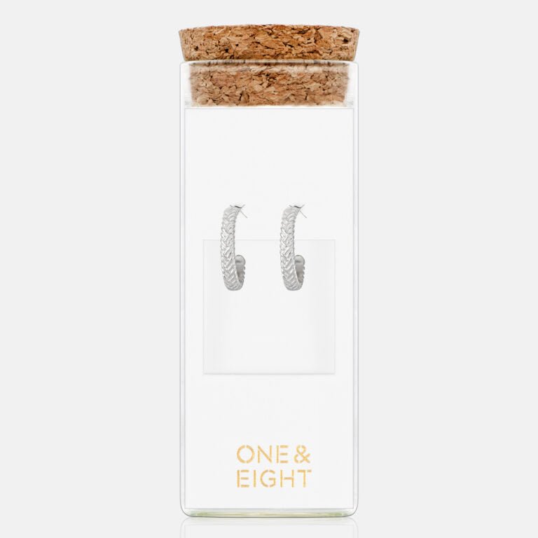 One & Eight Plait Hoop Earrings - Silver - Simply Rye