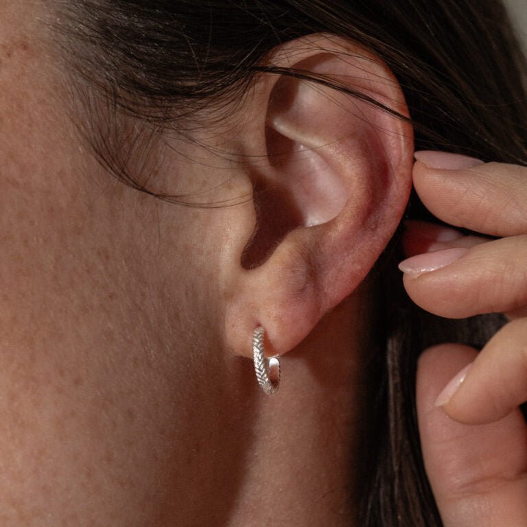 One & Eight Plait Hoop Earrings - Silver - Simply Rye