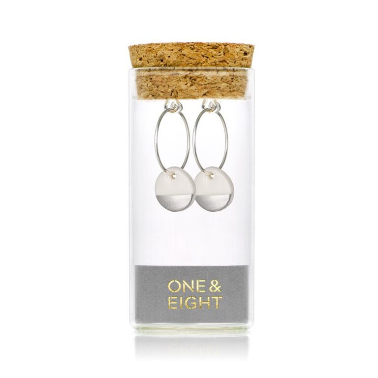 One & Eight Porcelain Silver Dipped Earrings - Simply Rye